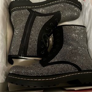 Betsey Johnson Rhinestone Combat Bootie Torrid
